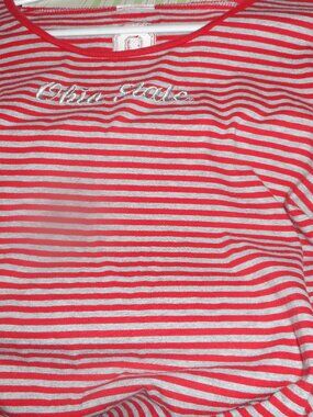 OHIO STATE - Women's, Striped, Ohio STATE, Jersey Top - Red and gray